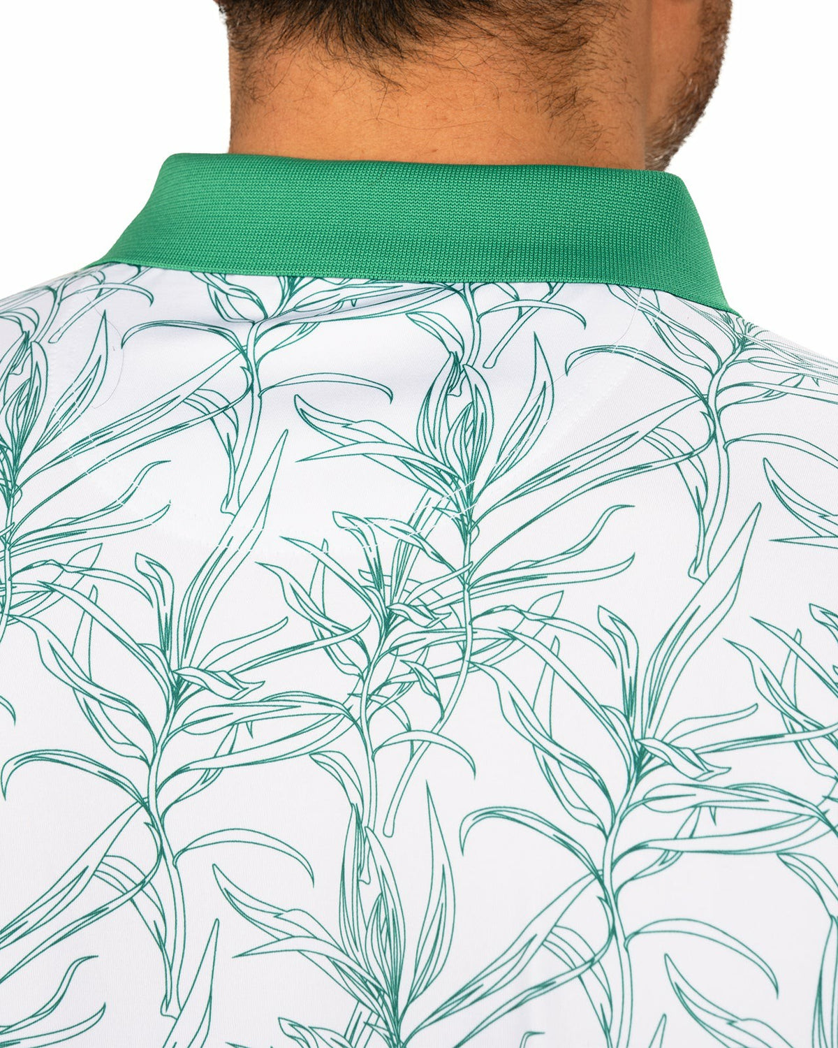 Men's First Major Spring Green and White Golf Polo