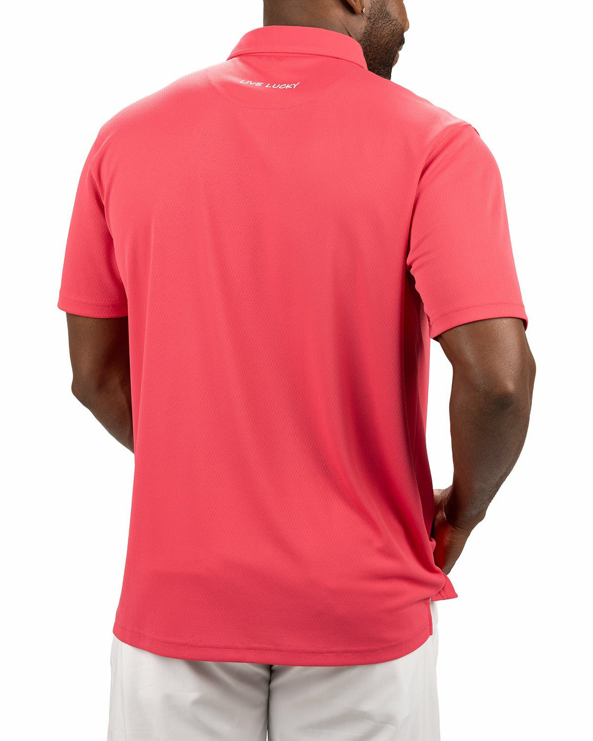 Stylish Solid Pink Raspb Jacquard Golf or Business Polo