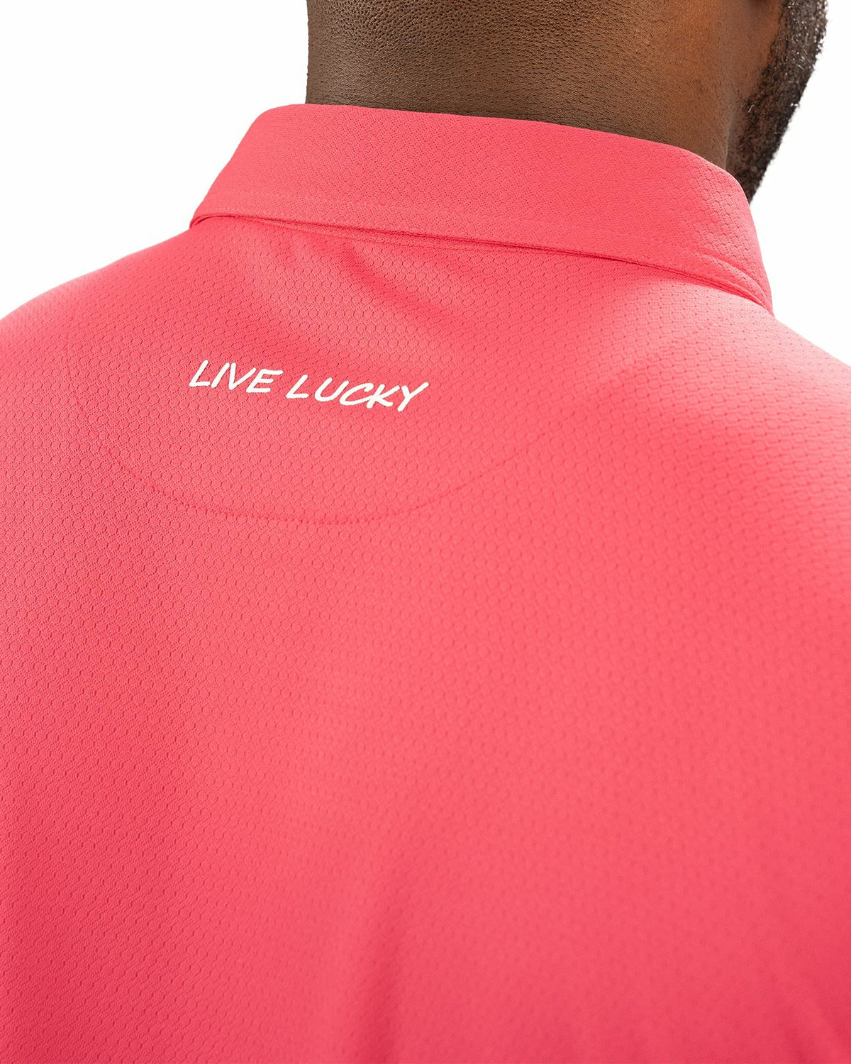 Stylish Solid Pink Raspb Jacquard Golf or Business Polo