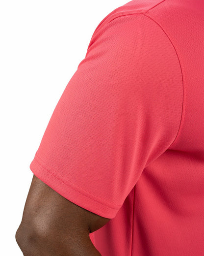 Stylish Solid Pink Raspb Jacquard Golf or Business Polo