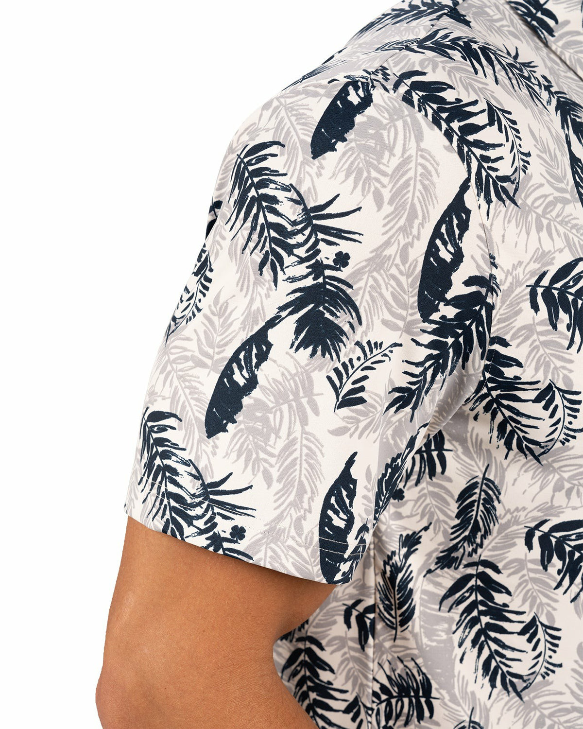 Navy and Cream Tropical Print Polo for Golf or Business