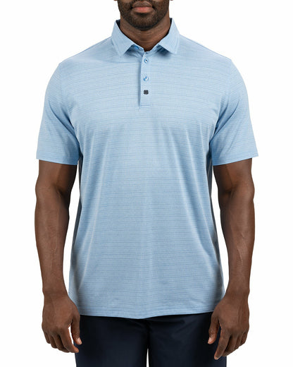 Blue Jacquard Textured Polo for Golf or Business