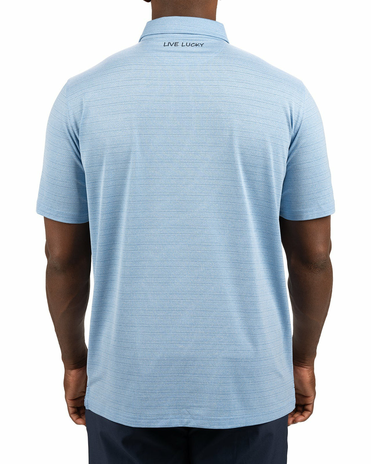 Blue Jacquard Textured Polo for Golf or Business