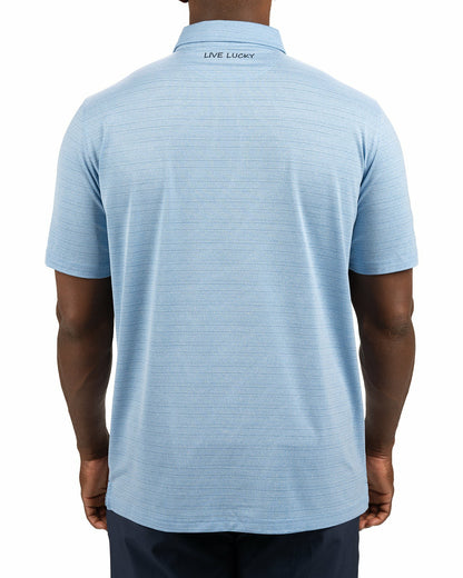 Blue Jacquard Textured Polo for Golf or Business