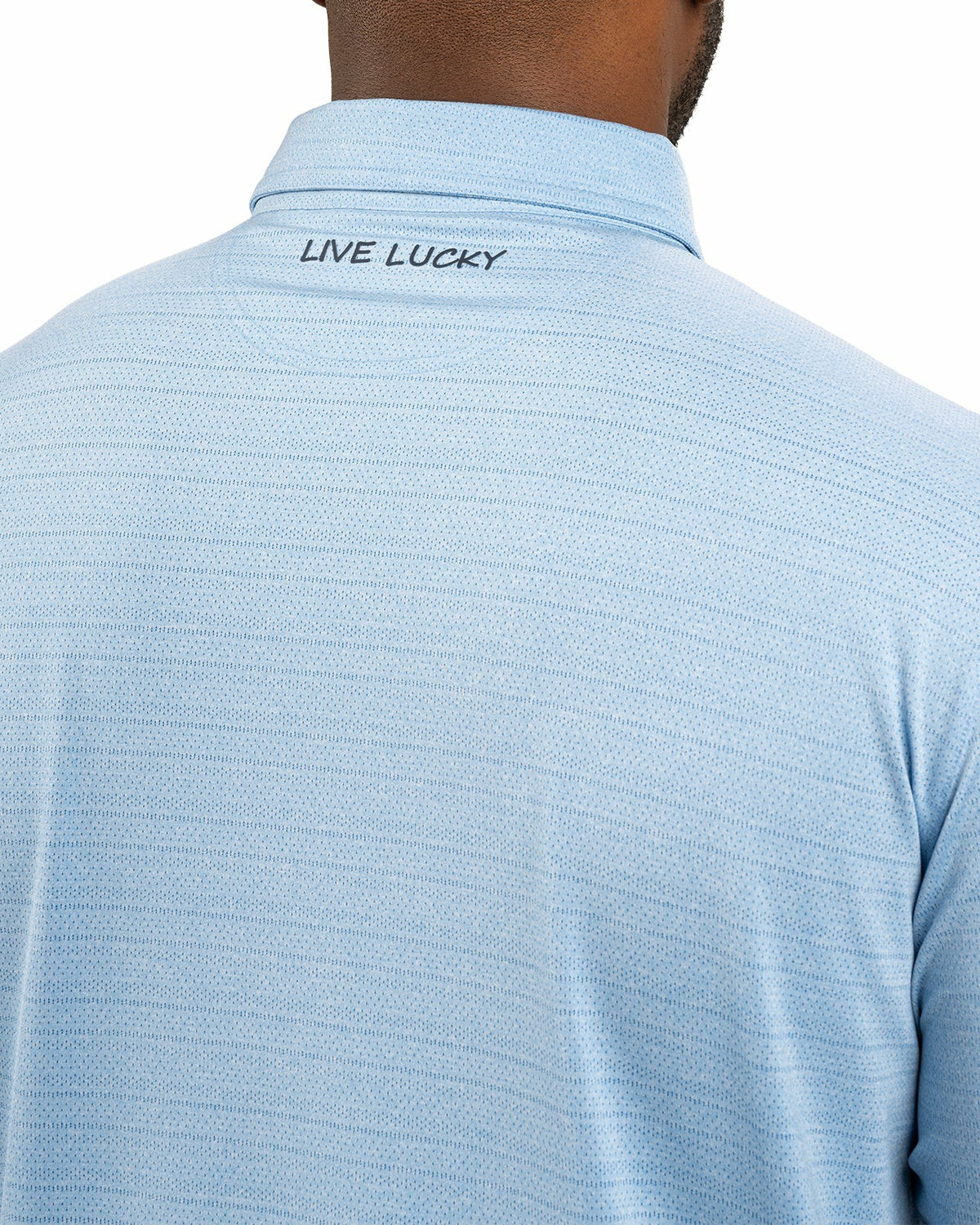 Blue Jacquard Textured Polo for Golf or Business
