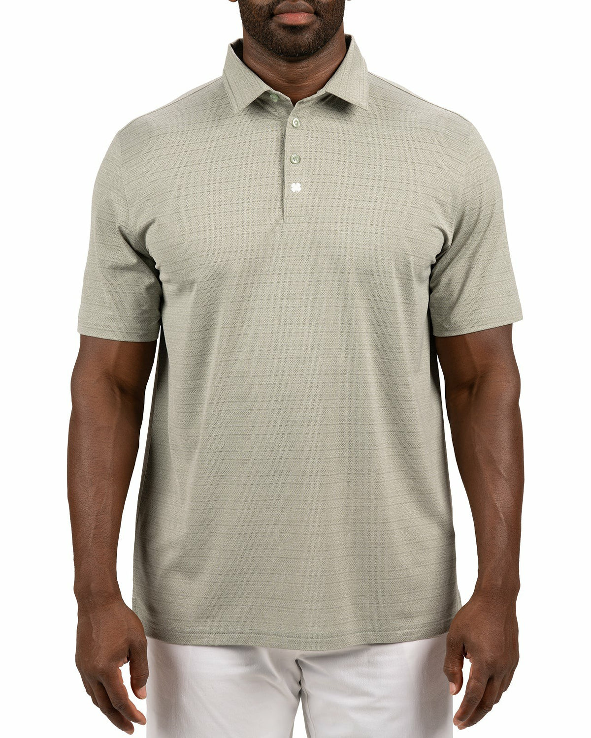 Sage Green Jacquard Textured Polo for Golf or Business