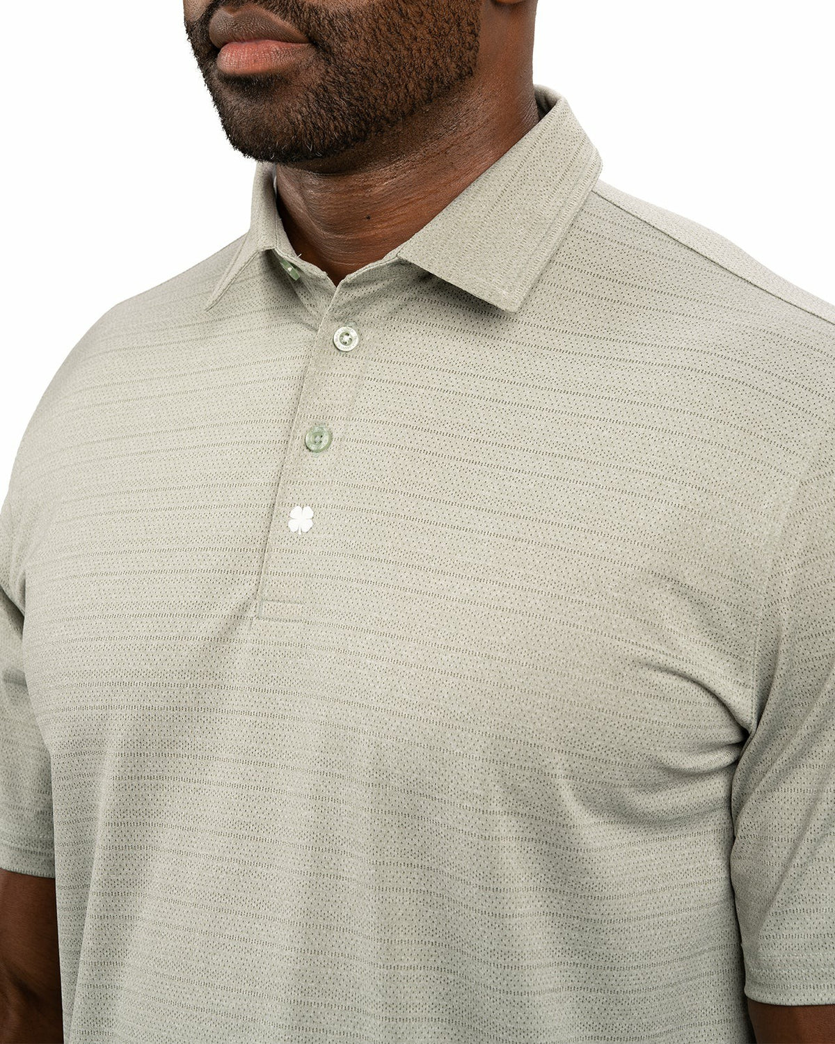 Sage Green Jacquard Textured Polo for Golf or Business