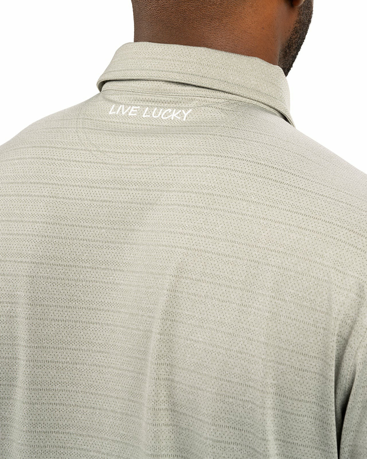 Sage Green Jacquard Textured Polo for Golf or Business