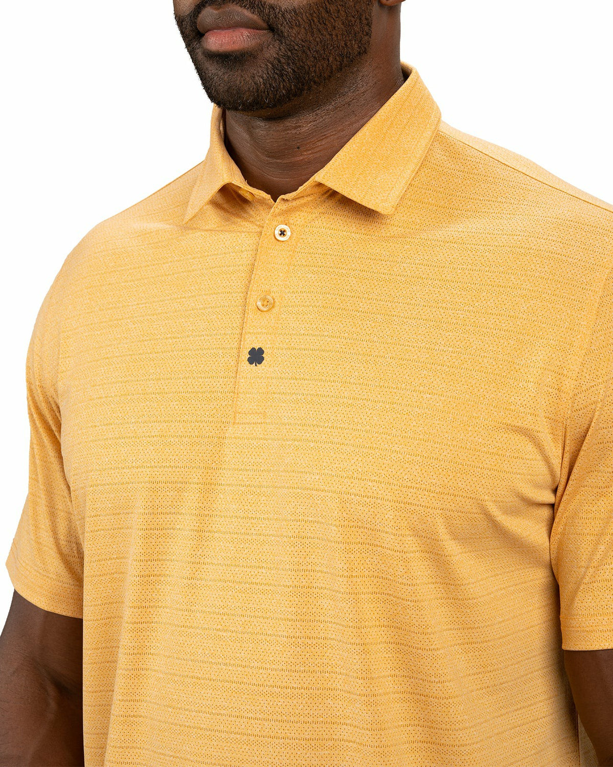 Mustard Yellow Jacquard Textured Polo for Golf or Business
