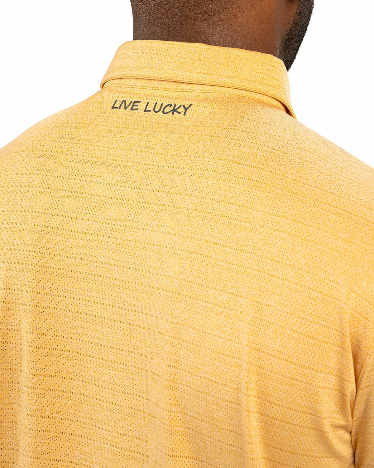 Mustard Yellow Jacquard Textured Polo for Golf or Business