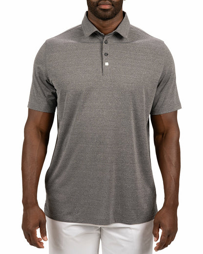 Charcoal Jacquard Textured Polo for Golf or Business