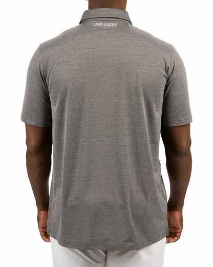 Charcoal Jacquard Textured Polo for Golf or Business