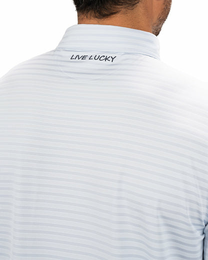 Light Blue Striped Jacquard Golf or Business Polo