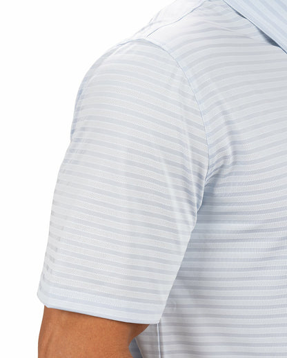 Light Blue Striped Jacquard Golf or Business Polo
