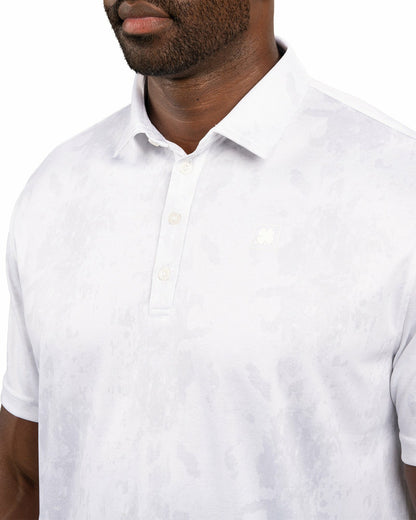 Stylish Tone-on-Tone White Polo, Perfect for On the Course or On the Town