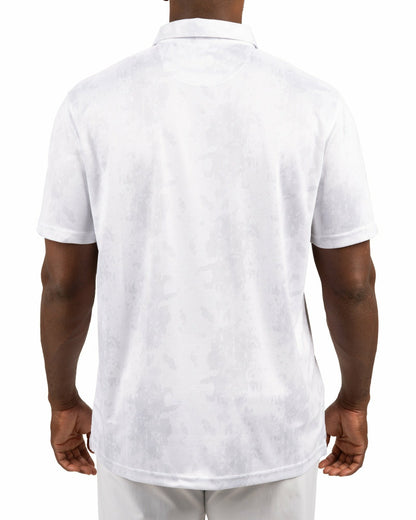 Stylish Tone-on-Tone White Polo, Perfect for On the Course or On the Town