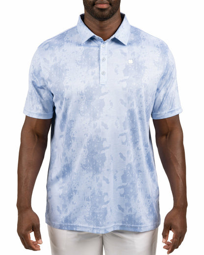 Stylish Tone-on-Tone Light Blue Polo, Perfect for On the Course or On the Town
