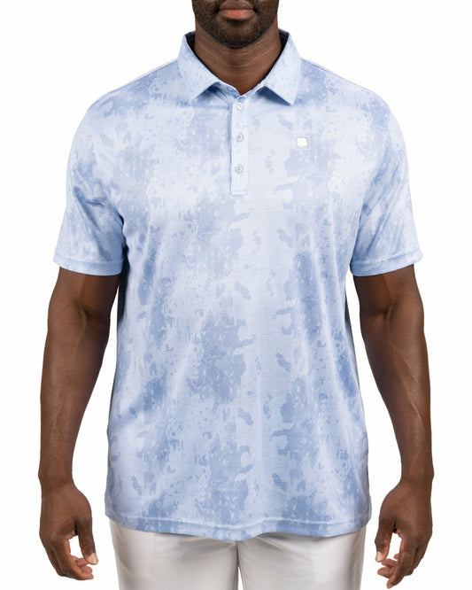 Stylish Tone-on-Tone Light Blue Polo, Perfect for On the Course or On the Town