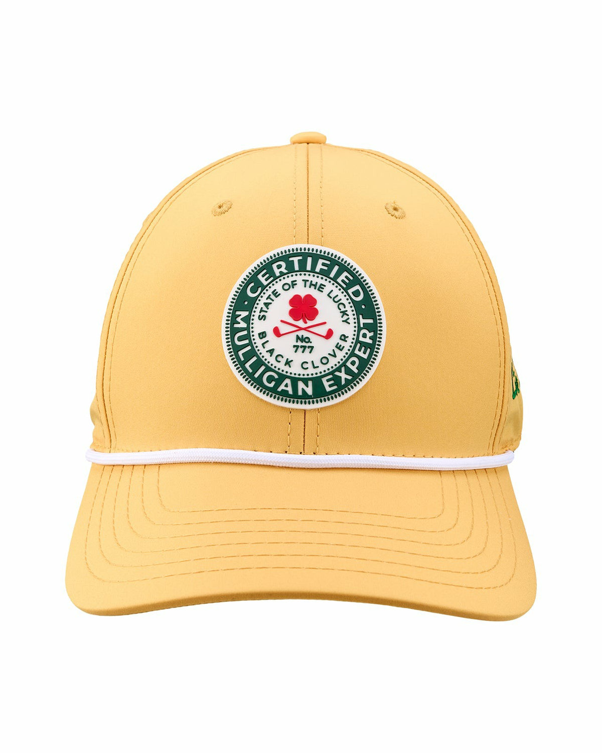 Yellow Professional Golf Hat with Clover Logo