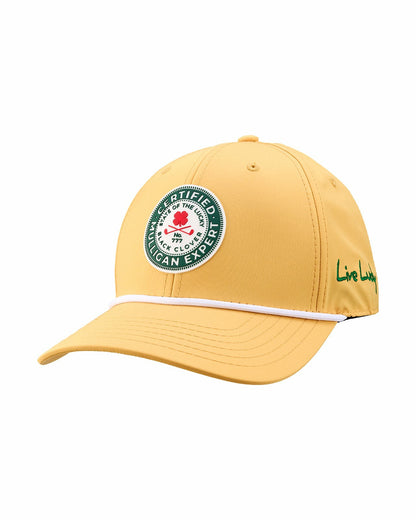 Yellow Professional Golf Hat with Clover Logo