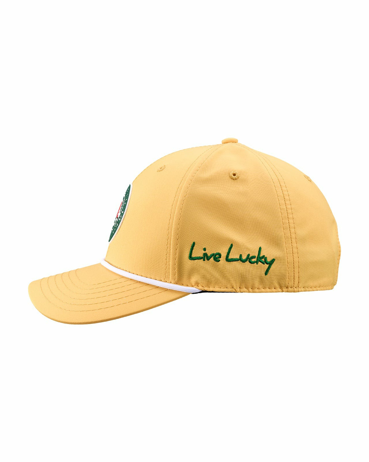 Yellow Professional Golf Hat with Clover Logo