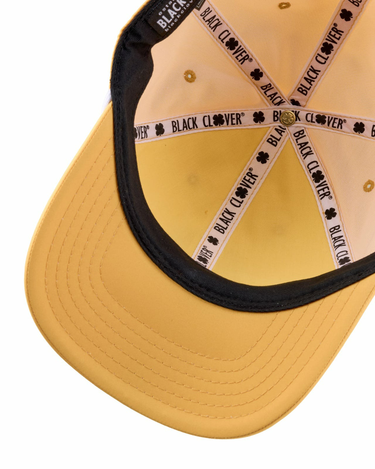 Yellow Professional Golf Hat with Clover Logo
