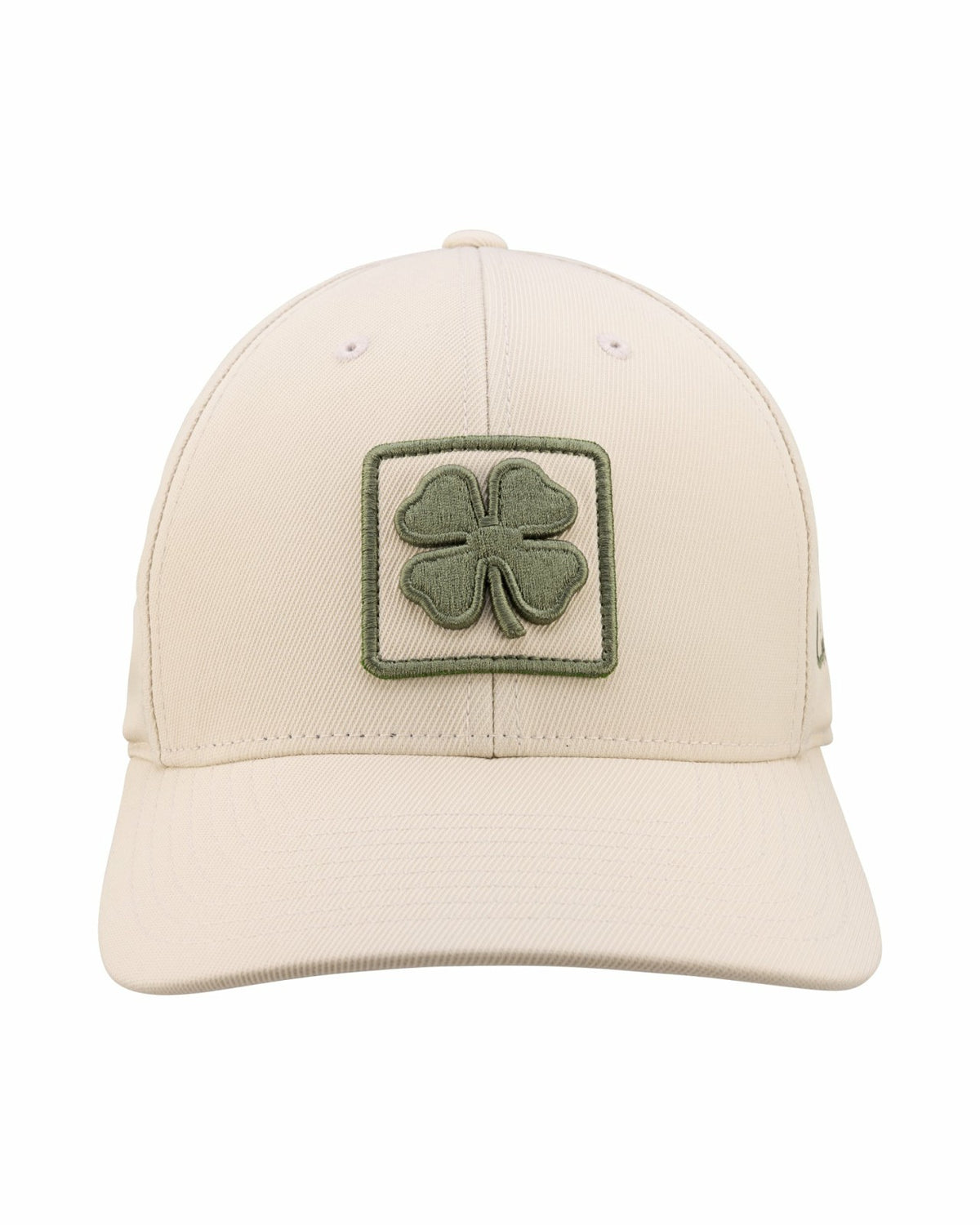 Unisex Adjustable Cream Snapback Hat with Embroidered Clover Logo