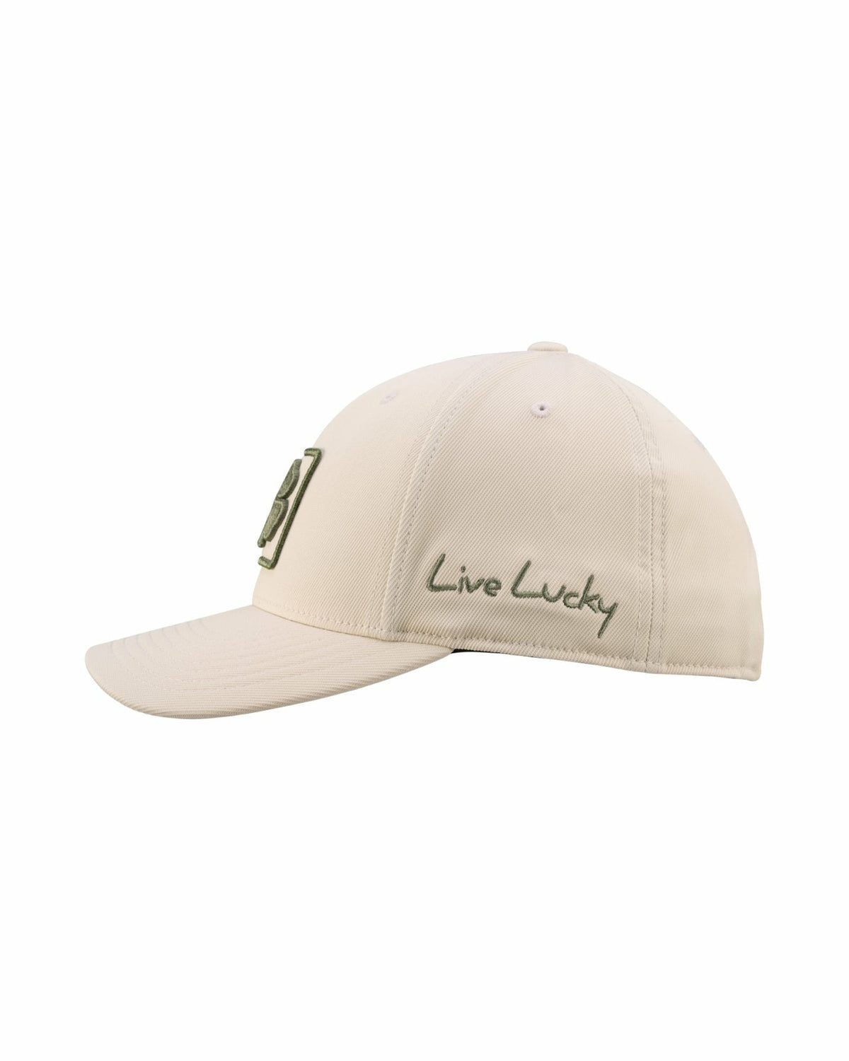 Unisex Adjustable Cream Snapback Hat with Embroidered Clover Logo