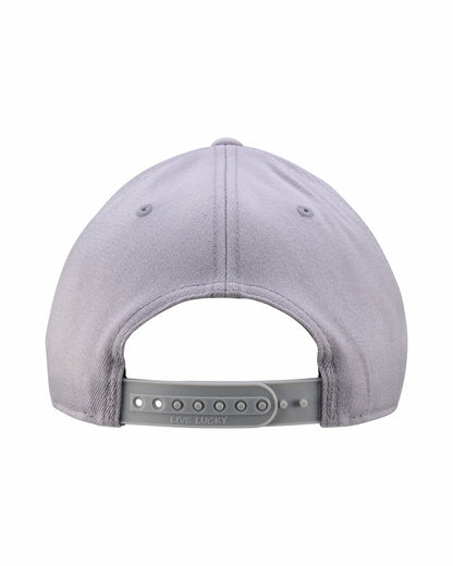 Unisex Adjustable Grey Snapback Hat with Embroidered Clover Logo