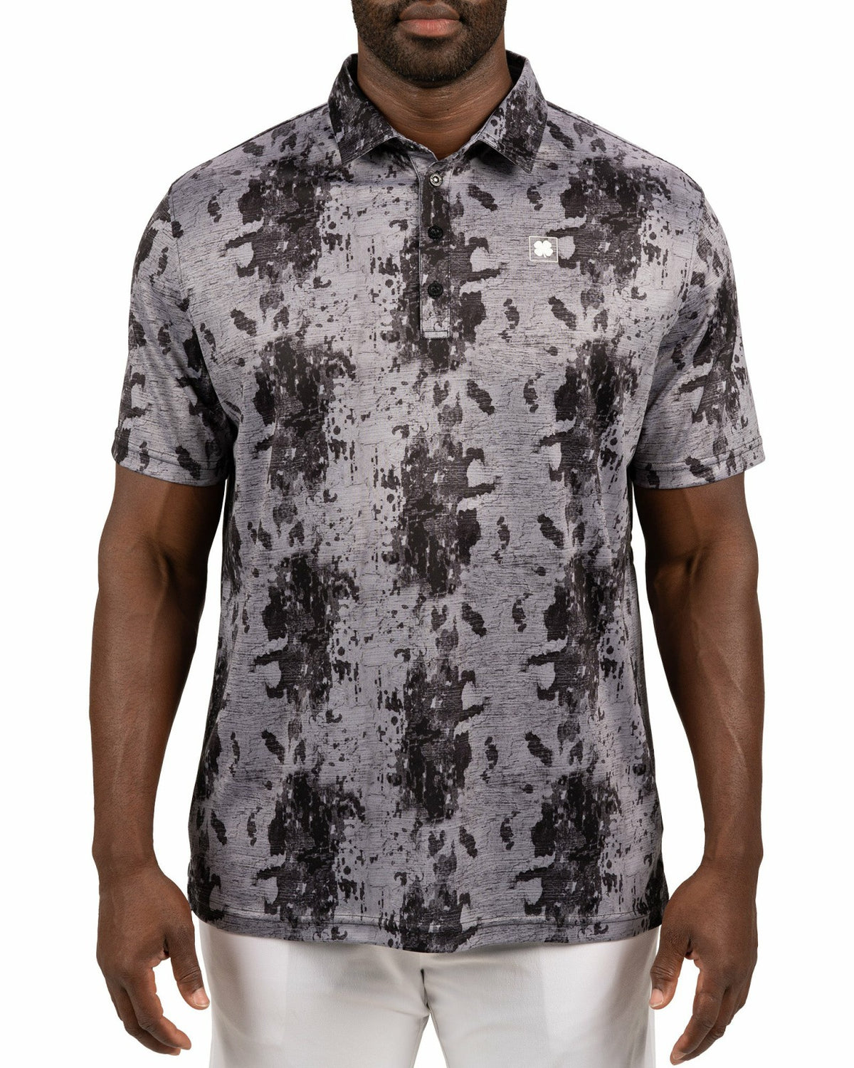Stylish Tone-on-Tone Black Polo, Perfect for On the Course or On the Town