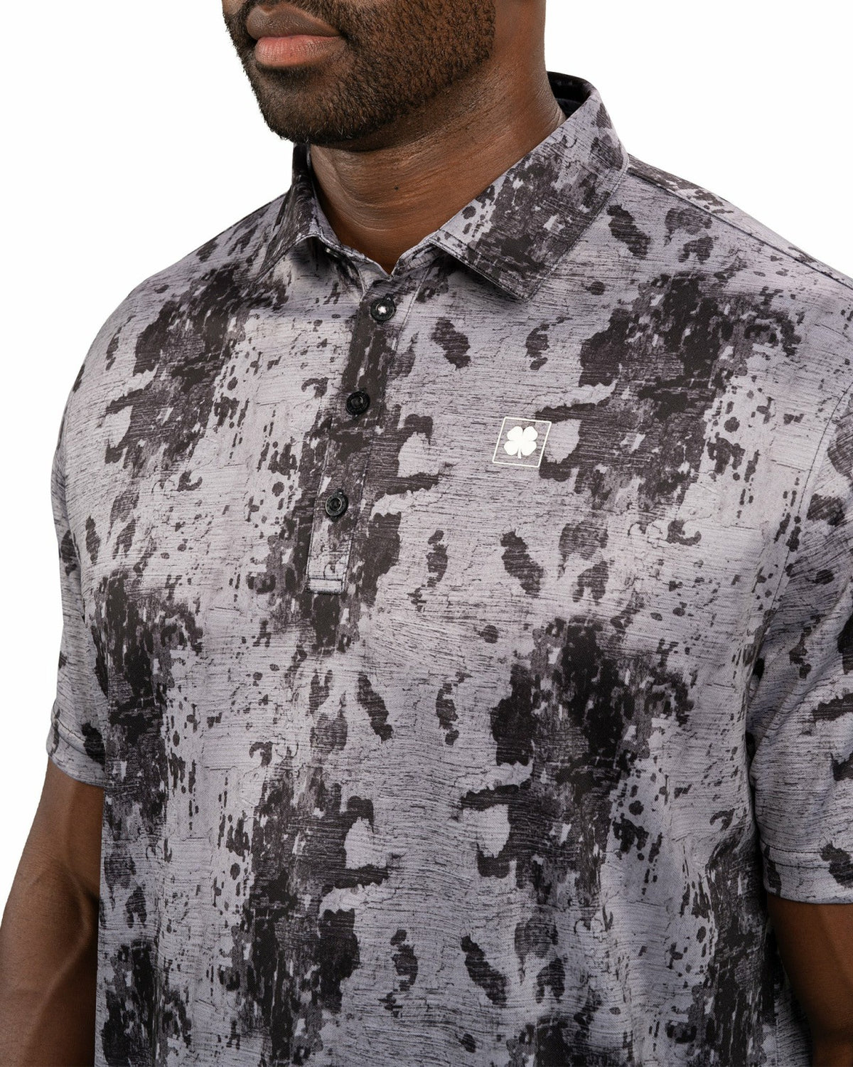 Stylish Tone-on-Tone Black Polo, Perfect for On the Course or On the Town