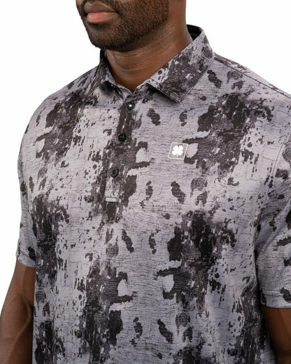 Stylish Tone-on-Tone Black Polo, Perfect for On the Course or On the Town