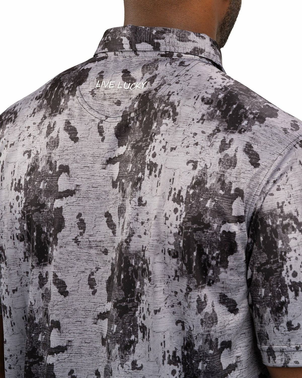 Stylish Tone-on-Tone Black Polo, Perfect for On the Course or On the Town