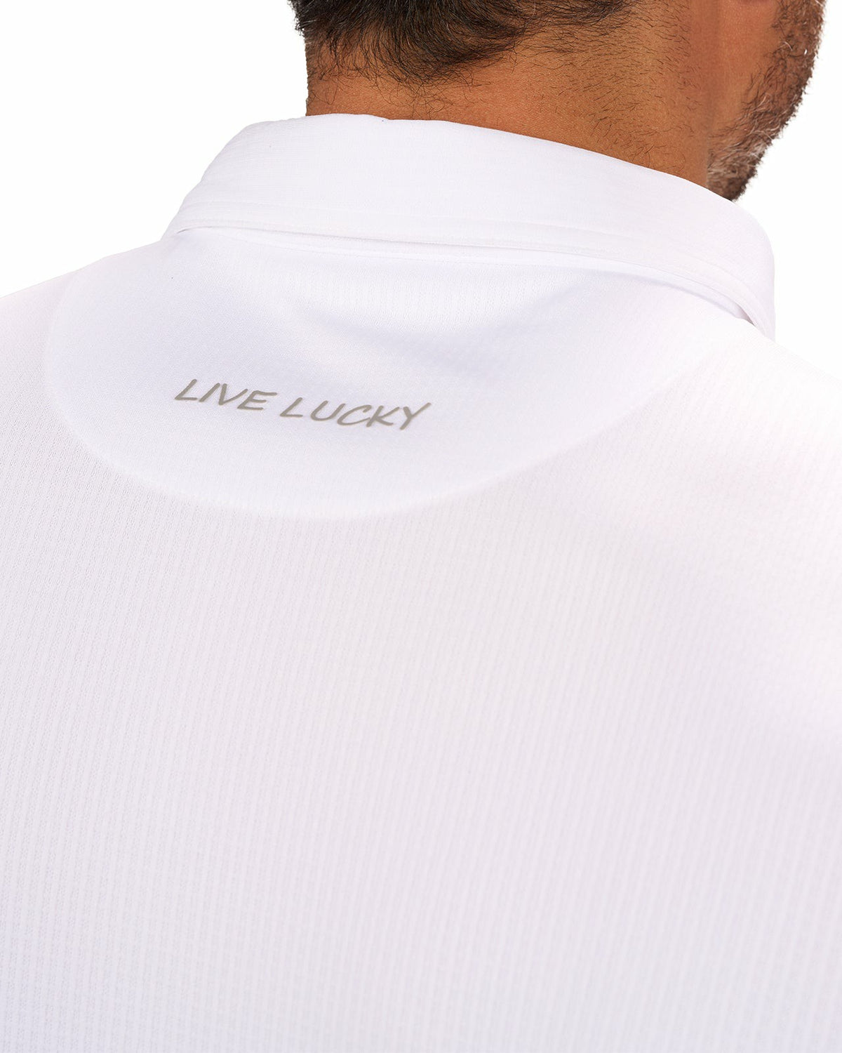 Men's Versatile White Textured Solid Polo