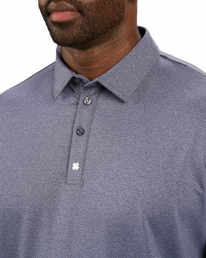 Men's Versatile Navy Blue Solid UV Resistant Polo