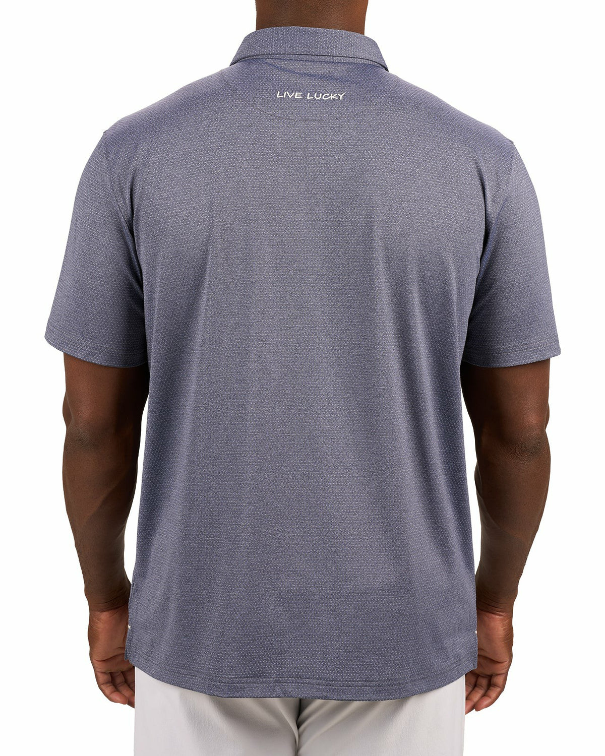 Men's Versatile Navy Blue Solid UV Resistant Polo