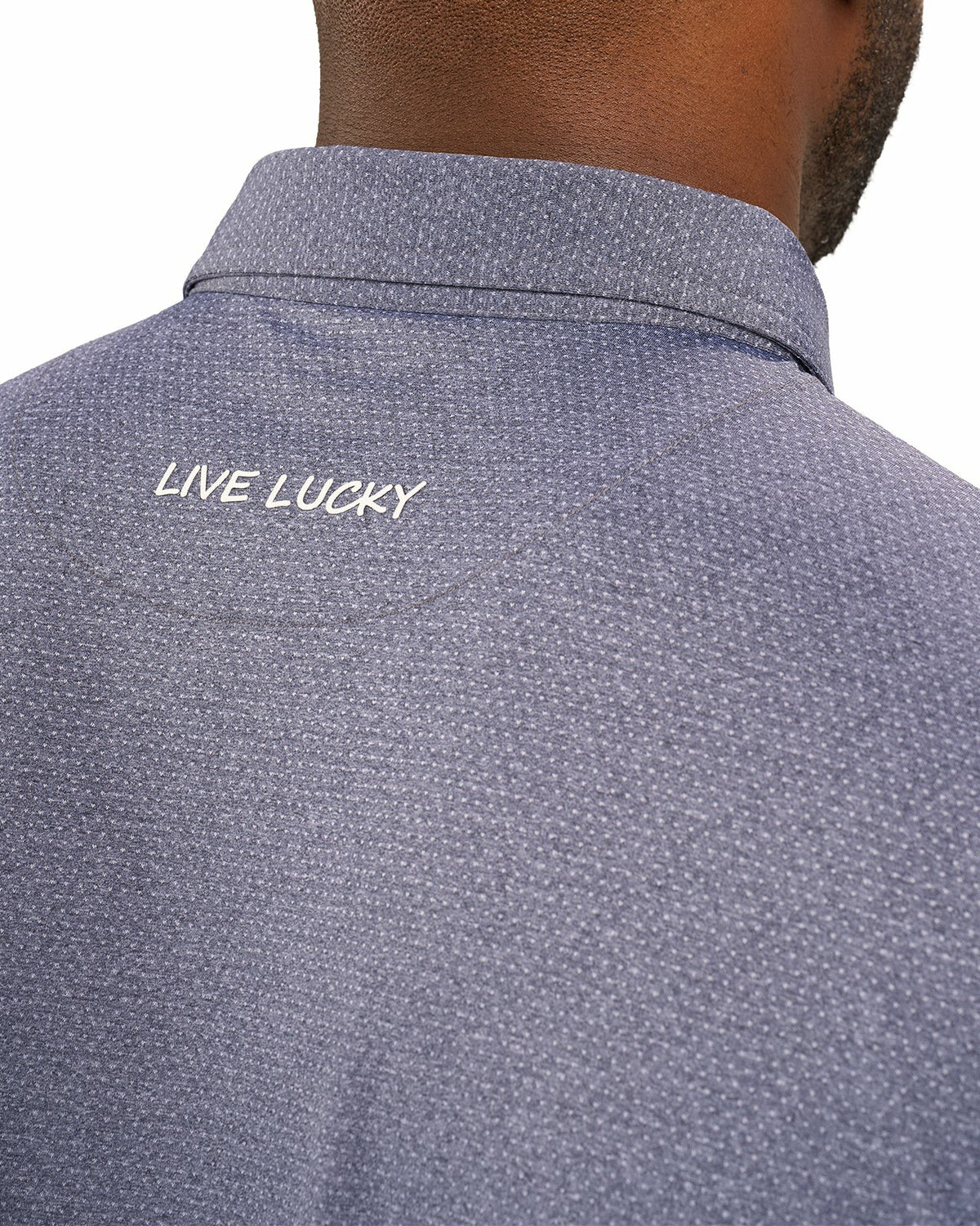 Men's Versatile Navy Blue Solid UV Resistant Polo