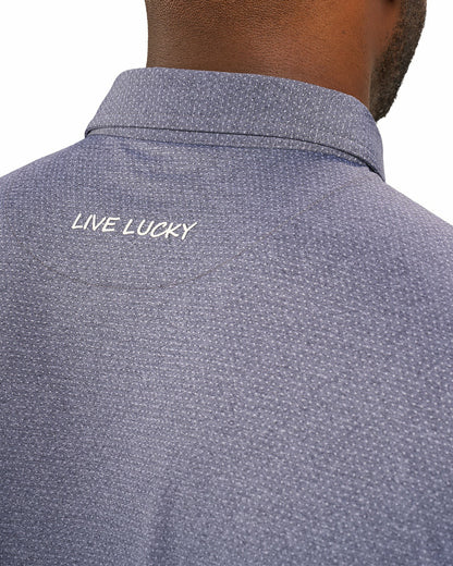 Men's Versatile Navy Blue Solid UV Resistant Polo