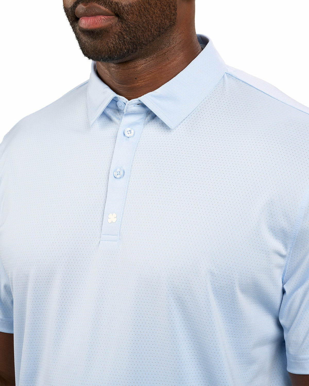 Men's Versatile Light Blue Solid UV Resistant Polo