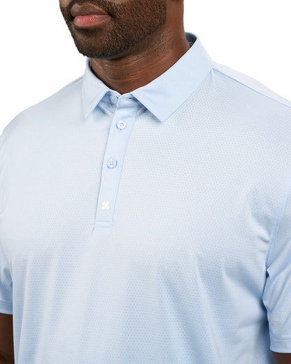 Men's Versatile Light Blue Solid UV Resistant Polo