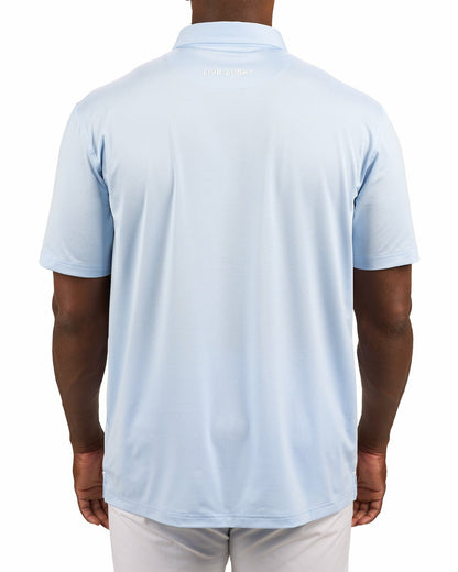 Men's Versatile Light Blue Solid UV Resistant Polo