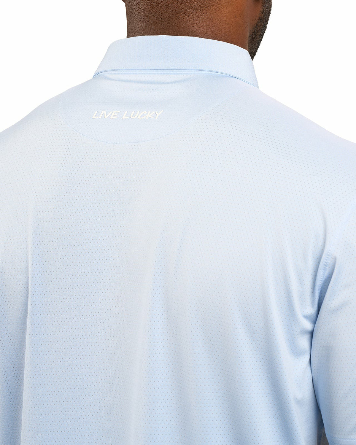 Men's Versatile Light Blue Solid UV Resistant Polo