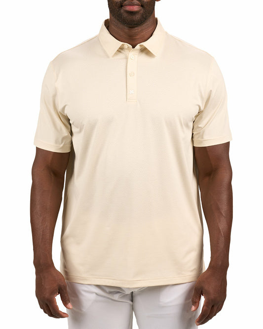 Men's Versatile Cream Solid UV Resistant Polo