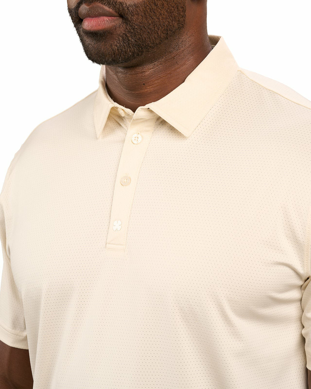 Men's Versatile Cream Solid UV Resistant Polo