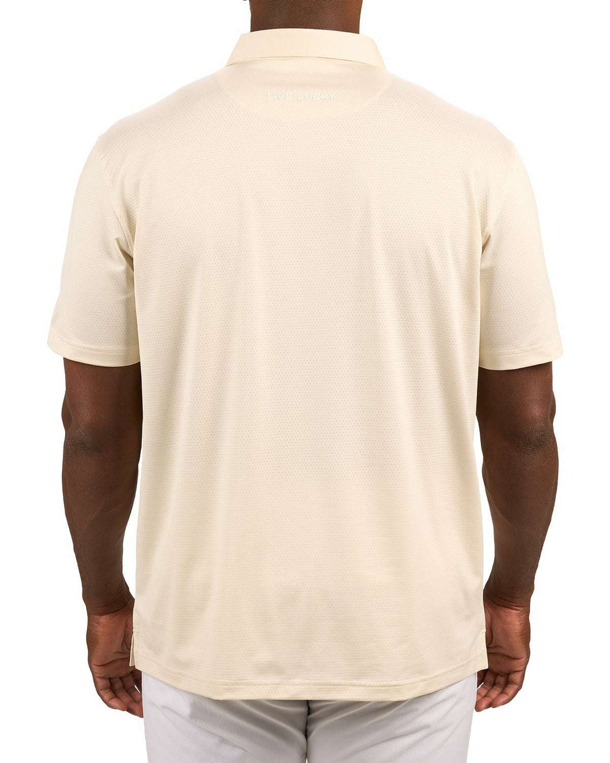 Men's Versatile Cream Solid UV Resistant Polo