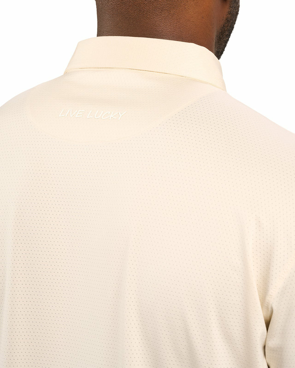 Men's Versatile Cream Solid UV Resistant Polo