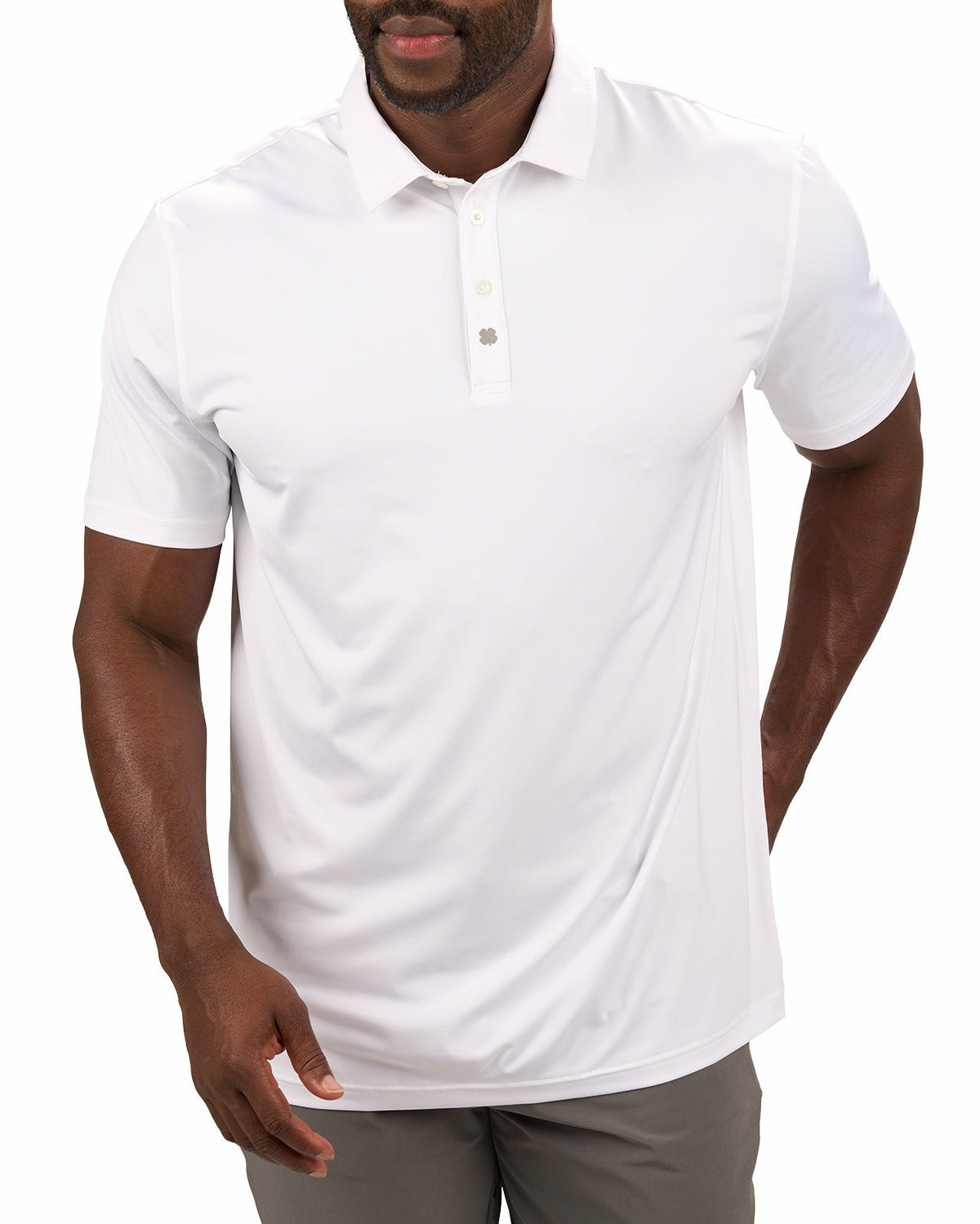 Men's Versatile White Soft Stretch Polo