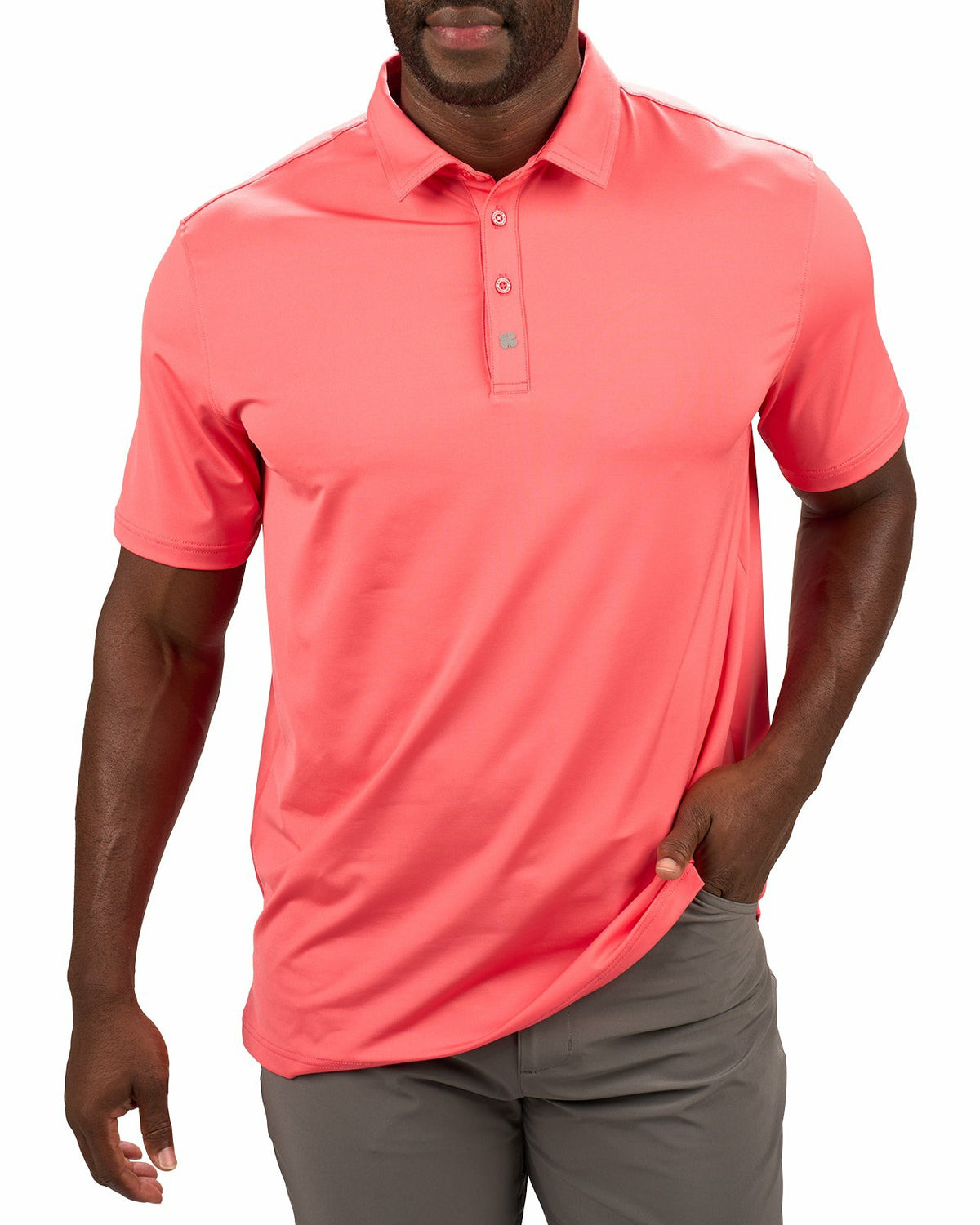 Men's Versatile Sunset Orange Soft Stretch Polo