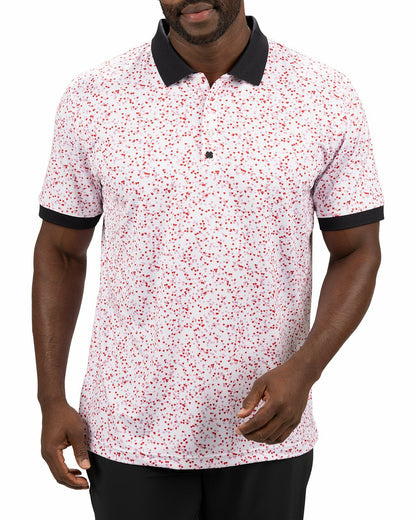 Red and White Men's Valentine Polo