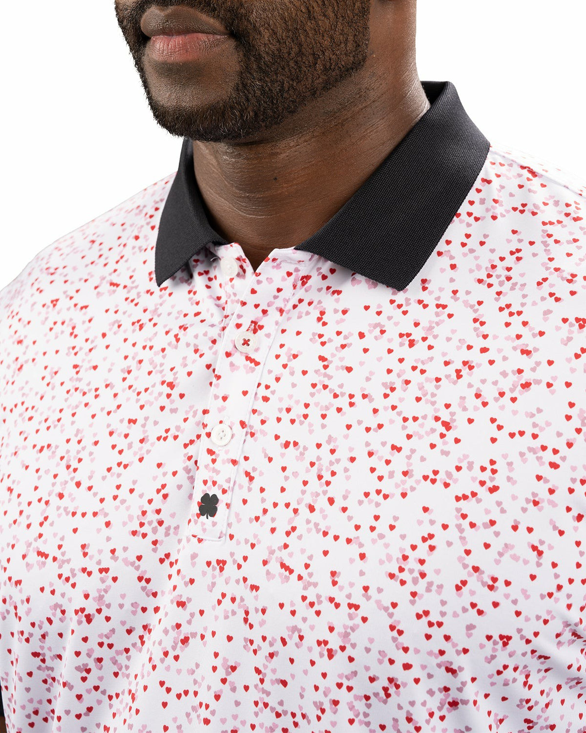 Red and White Men's Valentine Polo